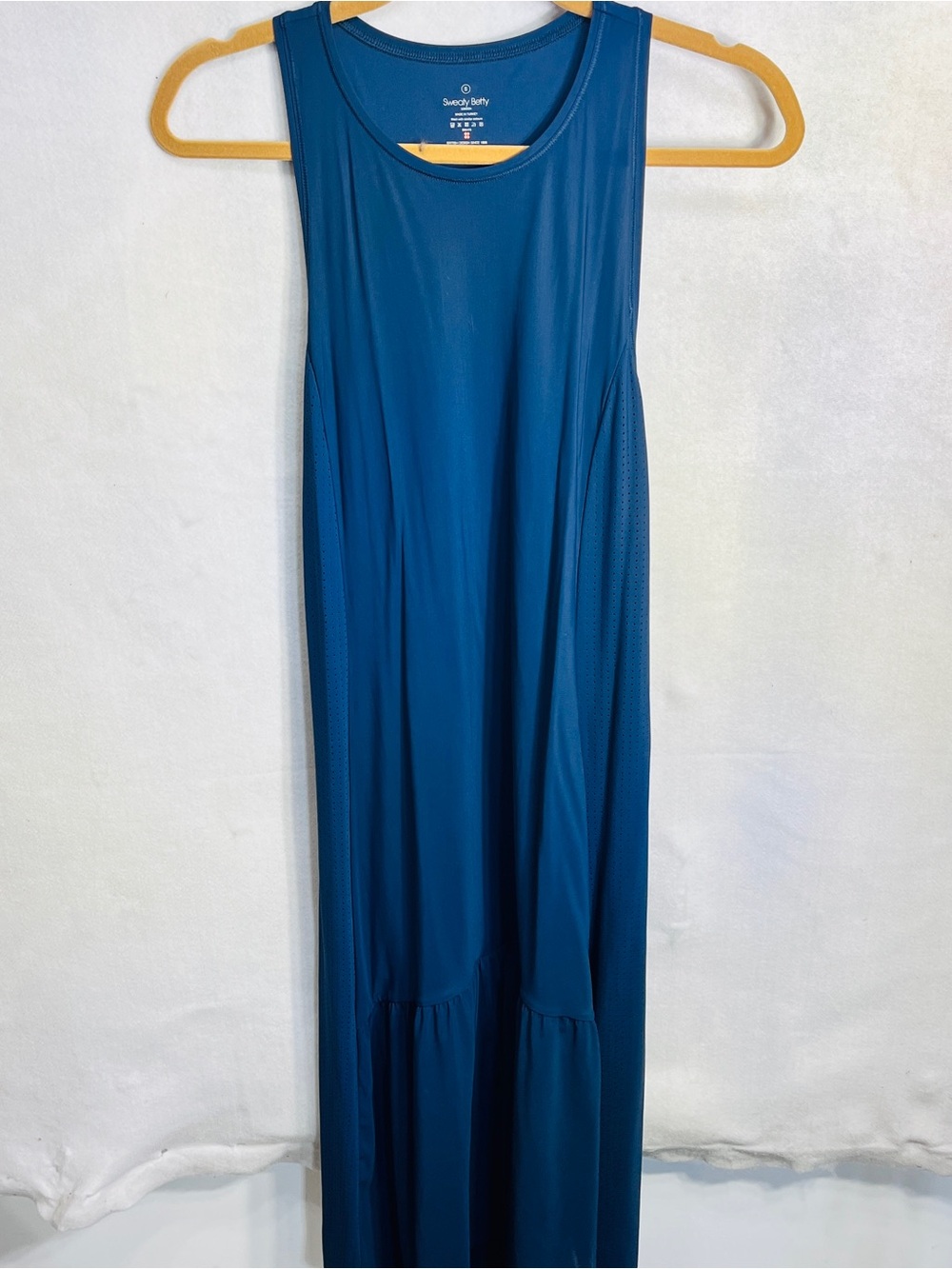 Sweaty Betty Womens Dress Small Navy Blue Racerback Maxi Perforated Athletic
